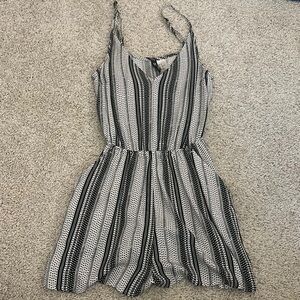 H&M Black and White Striped Jumpsuit